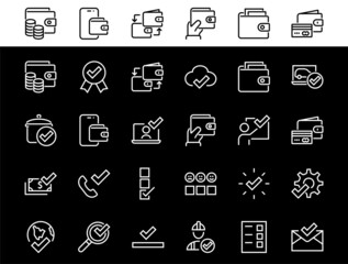 A simple set of claim related vector ICON lines. Contains icons such as file uploaded, received document, read message, receive call and more. Editable Bar. 48x48 Pixel Perfect