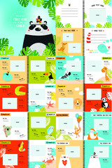 Vector photo book with cartoon animals for the children, 