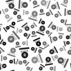 Black Diameter icon isolated seamless pattern on white background. Vector