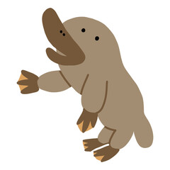 オーストラリアの動物　どうぞ、のポーズのカモノハシのベクターイラスト