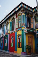 Naklejka premium colorful facade of a building in Indian style