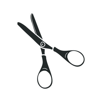 Scissors School Icon Silhouette Illustration. Cut Tool Vector Graphic Pictogram Symbol Clip Art. Doodle Sketch Black Sign.