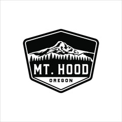 Mount hood logo with retro style badge design