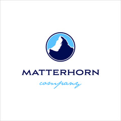 Matterhorn mountain logo with elegant and classic style design