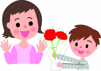 母の日息子からカーネーションプレゼント