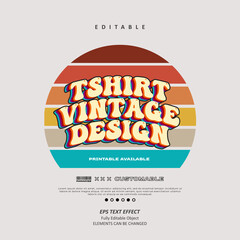 Tshirt Vintage Holiday text effect editable premium vector