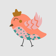 Cute unique bird vector illustration
