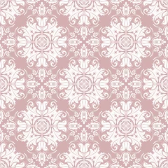 Foto auf Glas Orient classic pattern. Seamless abstract background with vintage elements. Orient purple and white background. Ornament for wallpaper and packaging © Fine Art Studio