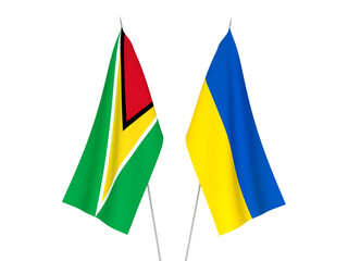 Ukraine and Co-operative Republic of Guyana flags