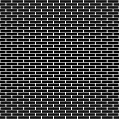 Black long bricks. Vector simple bricks wall. Seamless brickwall.