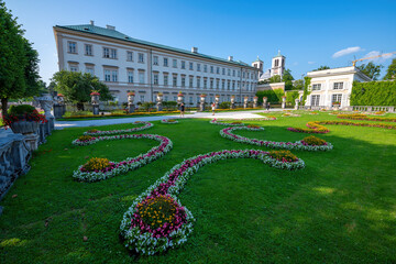 Salzburg, Austria; July 28, 2021 - A view of the public gardens that are free to enter at the...