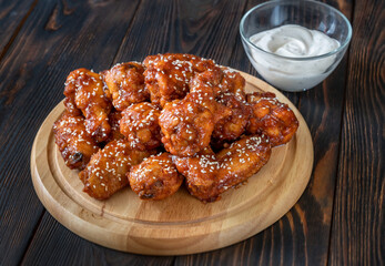 Orange glazed chicken wings
