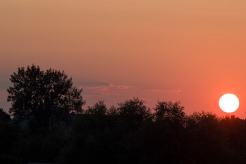 evening and sunset with clouds