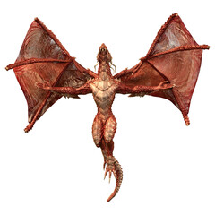 3D Rendering Fairy Tale Dragon on White