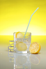 drink with lemon and ice