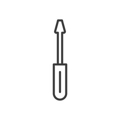 Screw driver line icon. Repair outline pictogram. Vector isolated on white