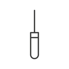 Obraz premium Awl line icon. Black repair work tool. Shoe repair awl outline symbol. Vector isolated on white.