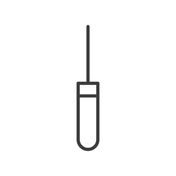 recommend clip art: Awl line icon. Black repair work tool. Shoe repair awl outline symbol. Vector isolated on white.
