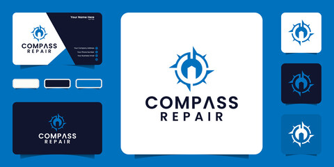 compass repair design logo inspiration design ,icon and business card © reza