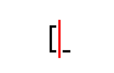 black red L line alphabet letter icon logo. Creative design for company