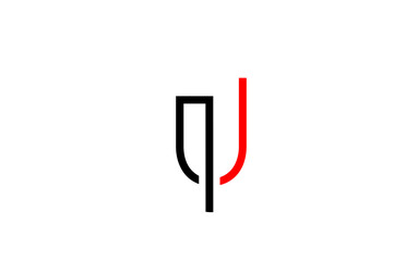 black red U line alphabet letter icon logo. Creative design for company