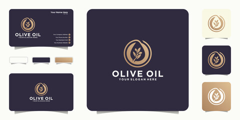 olive plant logo design inspiration and business card inspiration