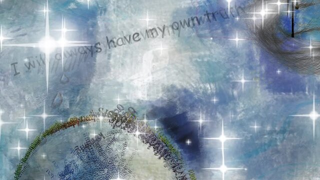 Digital Abstract Painting. Image composed of words. Artwork for creative graphic design