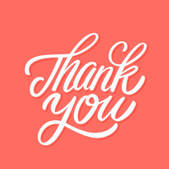 Thank you. Vector handwritten lettering card.