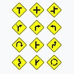 a collections of traffic sign symbol, vetor art.