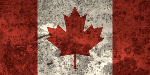 Canada aged flag grunge background illustration - High quality detailed Canadian flag backdrop banner with grungy elements