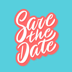 Save the date. Vector handwritten lettering.