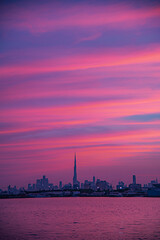 Dubai Skyline Sunset View for Hotel and Corporate Building 