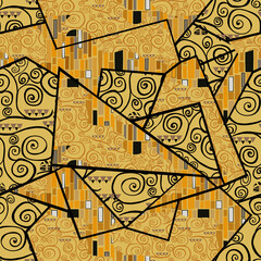 patchwork seamless pattern klimt - 448077152
