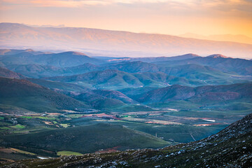 aerial shot of calitzdorp and Buffelskloof village in western cape south africa