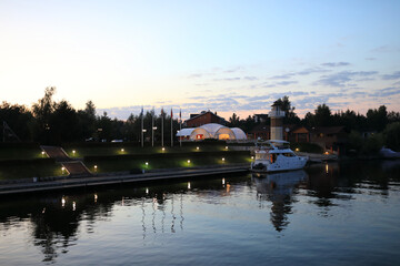 Banks of Oka River at night