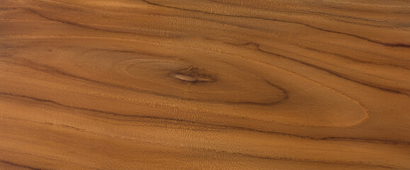 surface of bare teak wood plank or panel with wood grain, unfinished planed lumber board background...