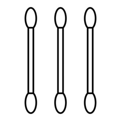 Vector Cotton Buds Outline Icon Design