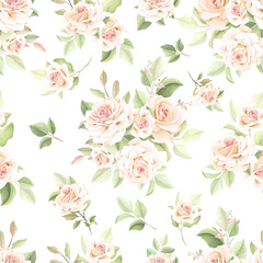 hand drawn floral seamless pattern