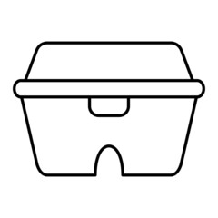Vector Lunch Box Outline Icon Design