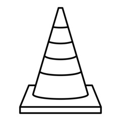 Vector Traffic Cone Outline Icon Design