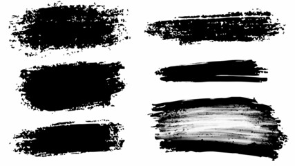 Big set of Black grunge stroke brush , banner, label, for your design, vector.