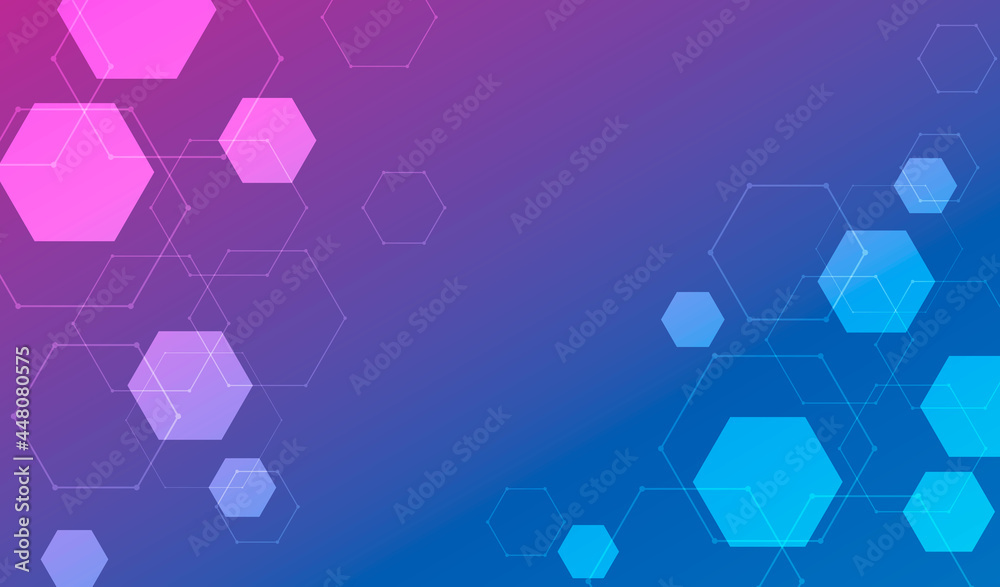 Aufkleber Hexagonal abstract background. Big Data Visualization. Global network connection.