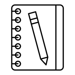 Vector Sketch Book Outline Icon Design