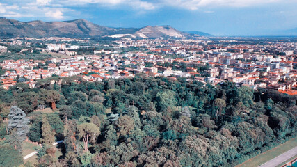 Caserta, Italy. Aerial view of the city from the famous Reggia.