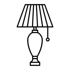 Vector Table Lamp Outline Icon Design