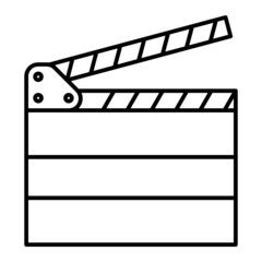 Vector Clapper Board Outline Icon Design