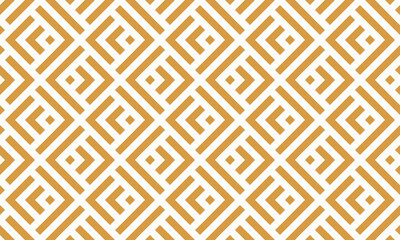 Abstract geometric pattern with stripes, lines. Seamless vector background. White and gold ornament. Simple lattice graphic design