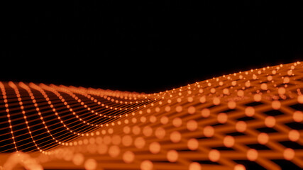 3D illustration Abstract digital background of points and lines. Glowing black plexus. Big data. Network or connection. Abstract technology science background