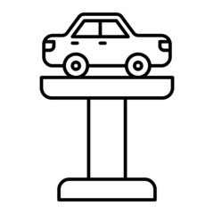 Vector Car Lift Outline Icon Design