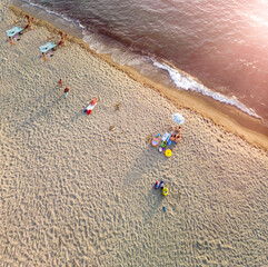 Fototapeta na wymiar Aerial view of Citara Beach in Ischia Island, Italy.